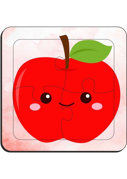 Eğitici & Öğretici Meyveler Serisi 4 Parça 4 Adet Ahşap Puzzle Yapboz Seti