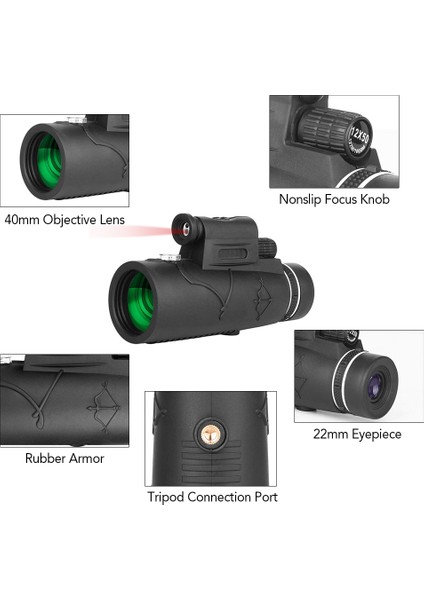 Xixishop Yaban Hayatı Izleme Için 12X40 Monoküler Gece Görüş Teleskopu (Yurt Dışından) indirimleri