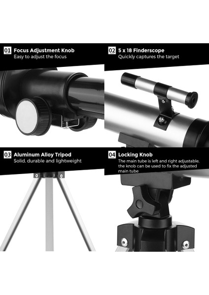 Xixishop Yeni Başlayanlar Için Astronomik Teleskop 90X Büyütme 2 Göz Parçası (Yurt Dışından) fırsatları