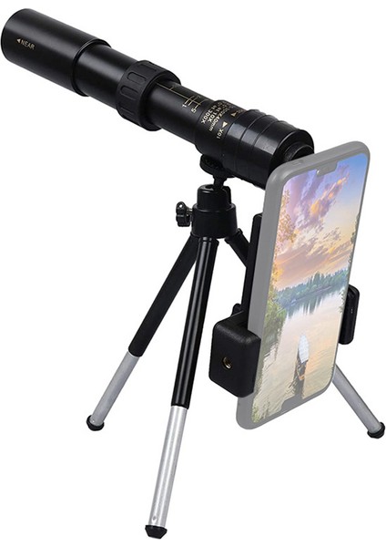 Xixishop 10 - 300 × 40 Zoom Monoküler Yüksek Çözünürlüklü Bak4 Prizma Geri Çekilebilir Teleskop, Tripod ve Telefon Bağlantılı (Yurt Dışından)
