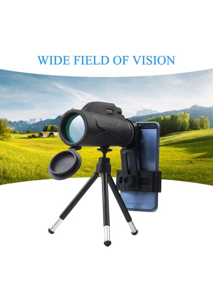 Xixishop 80X100 Zoom Yüksek Çözünürlüklü Monoküler Teleskop Telefon Klip Tripod (Yurt Dışından)