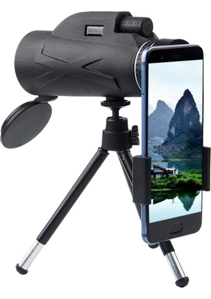 Xixishop 80X100 Zoom Yüksek Çözünürlüklü Monoküler Teleskop Telefon Klip Tripod (Yurt Dışından)