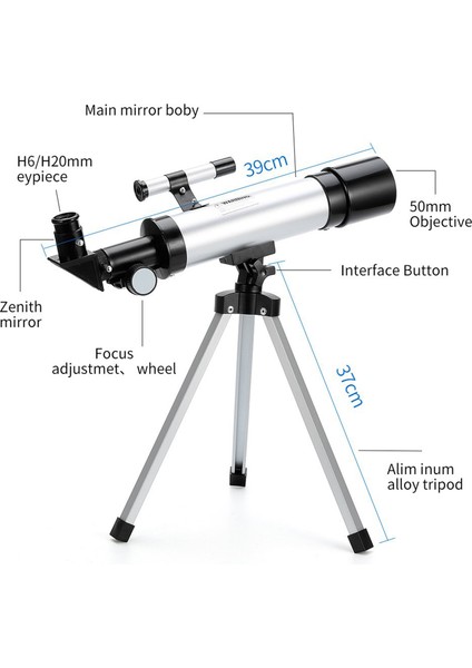 Xixishop Çocuk Teleskobu 90X Hd Gümüş Açık Eğitim (Yurt Dışından) fiyatları