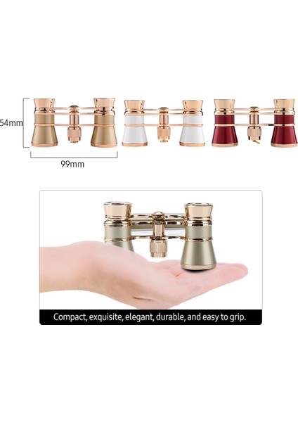 Xixishop 3 × 25 Vintage Opera Gözlükleri Yetişkin Çocuklar Için Kompakt Hafif (Yurt Dışından)