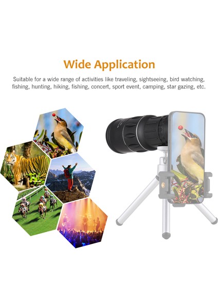 Xixishop 16X52 Taşınabilir Mini Monoküler Teleskop Yüksek Güçlü Yüksek Çözünürlüklü (Yurt Dışından)