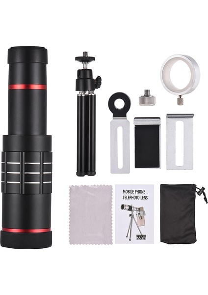 Xixishop Tripod Siyahlı 18X Optik Zoom Cep Telefonu Telefoto Lens (Yurt Dışından)