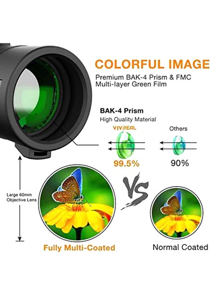 Xixishop Yetişkin Çocuklar Için Monoküler Teleskop ☆ 60 Yüksek Güçlü Hd Kompakt (Yurt Dışından) modelleri