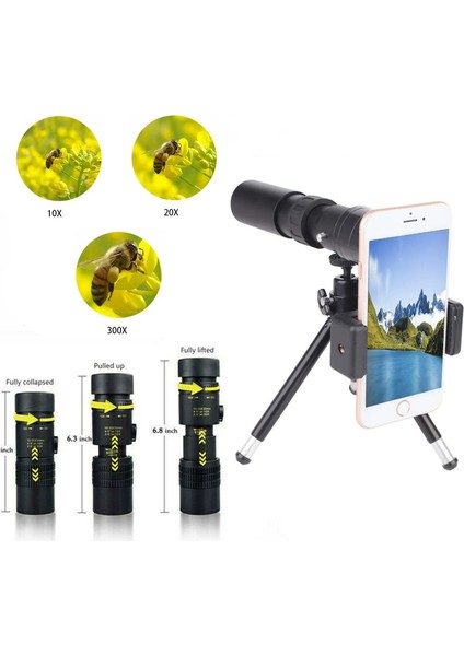 Xixishop 10 - 300X40MM Monoküler Teleskop Suya Dayanıklı Yüksek Güçlü (Yurt Dışından)