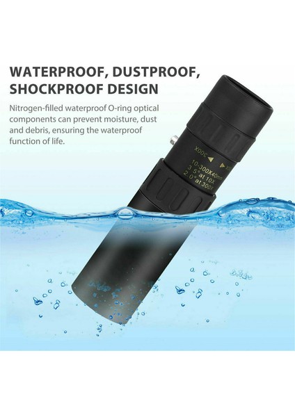 Xixishop 10 - 300X40MM Monoküler Teleskop Suya Dayanıklı Yüksek Güçlü (Yurt Dışından)