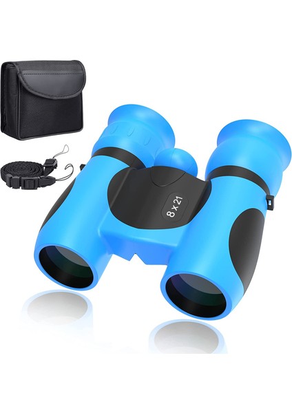 Xixishop Çocuklar Gerçek Dürbün 8X21 Yüksek Çözünürlüklü Kompakt Mavi (Yurt Dışından)