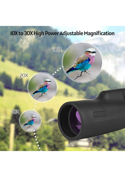 Xixishop 10X - 30X Yüksek Güçlü Monoküler Teleskop 50 mm Büyük Nesne Lens Bak - 4 Prizma (Yurt Dışından) modelleri