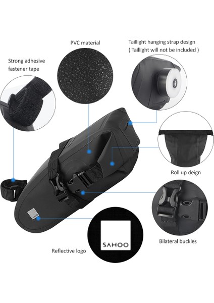 Xixishop Bisiklet Eyer Çantası Suya Dayanıklı Büyük Kapasiteli Bisiklet Saklama Çantası (Yurt Dışından)