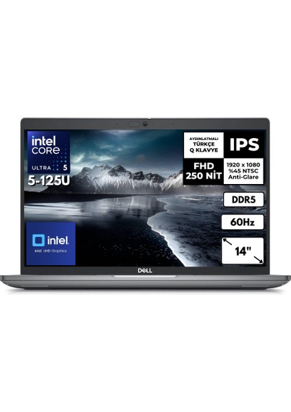 Latitude 5450 Ultra 5-125U 40 GB 1 Tbssd 14" Fhd IPS Windows 11 Home N006L545014U-V BT38