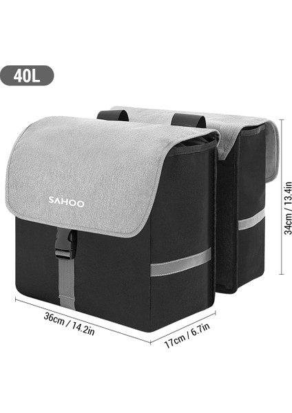 Xixishop Bisiklet Arka Koltuk Çantası 40L Büyük Kapasiteli Bisiklet Arka Raf Çantası (Yurt Dışından)