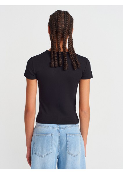 31673 V Yaka T-Shirt-Siyah fiyatları