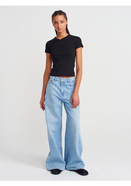 31673 V Yaka T-Shirt-Siyah fırsatları