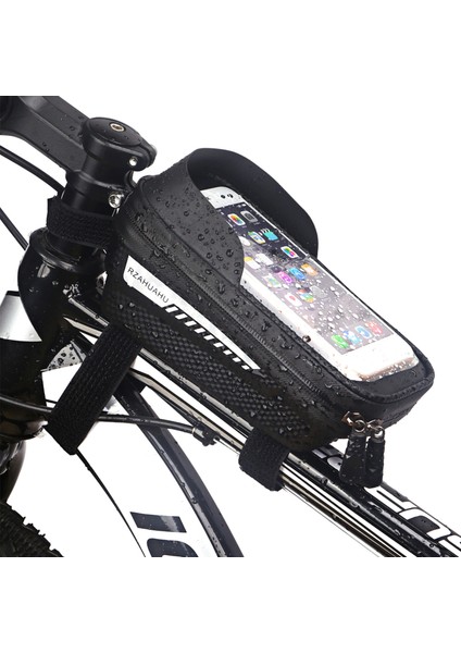 Xixishop Su Geçirmez Bisiklet Telefon Montaj Çantası Ön Çerçeve Çanta Dokunmatik Ekran Telefon Tutucu Bisiklet Bisiklet Aracı Depolama (Yurt Dışından)