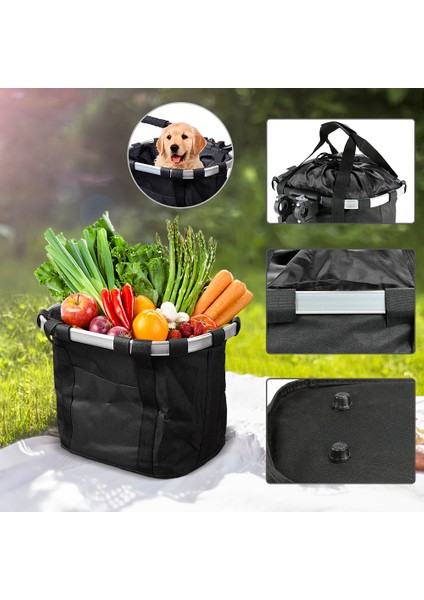 Xixishop Doorslay Bisiklet Ayrılabilir Sepet Bisiklet Ön Kanvas Ön Çanta Alüminyum Alaşımlı Çerçeve (Yurt Dışından)