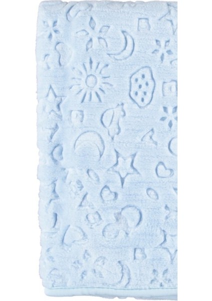 Şık Erkek Bebek Mavi Peluş Battaniye doğan Hediyelik 90 x 115CM
