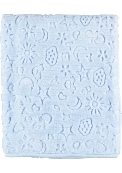 Şık Erkek Bebek Mavi Peluş Battaniye doğan Hediyelik 90 x 115CM