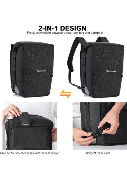 Xixishop 2in1 Bisiklet Arka Raf Çantası Su Geçirmez Bisiklet Bagaj Çantası (Yurt Dışından)