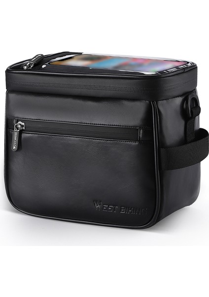 Xixishop Çok Fonksiyonlu Bisiklet Gidon Çantası Su Geçirmez Isı Yalıtımı Pu Deri Çanta (Yurt Dışından)