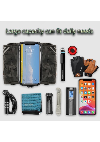 Xixishop West Bıkıng Bisiklet Çantası Ön Tüp Çanta Dokunmatik Ekran Telefon Çantası (Yurt Dışından)