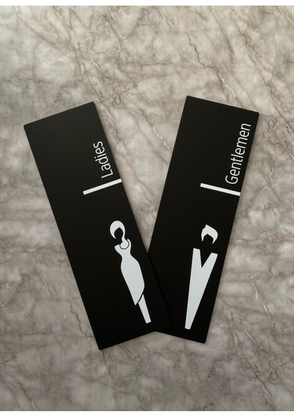 Siyah Mat Fine Serisi Kadın&erkek Wc Yönlendirme Levha Seti fiyatları