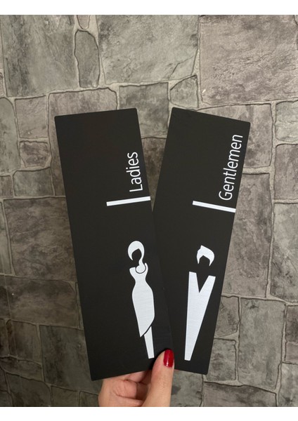 Siyah Mat Fine Serisi Kadın&erkek Wc Yönlendirme Levha Seti fırsatları