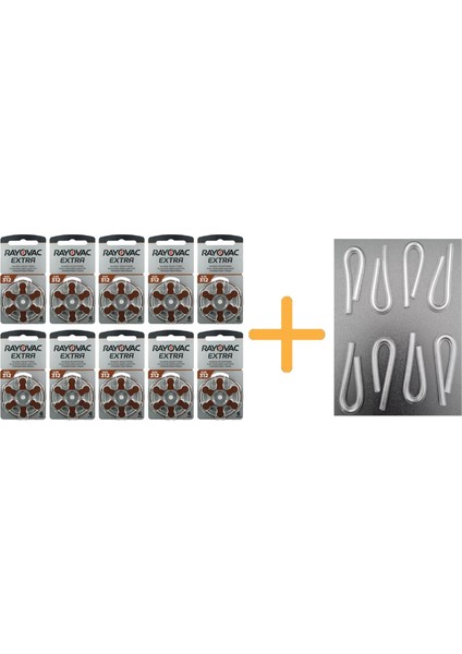 Extra 312 Numara Işitme Cihazı Pili (10 Paket x 6 Adet= 60 Adet Pil) + Hediye Işitme Cihazı Hortumu (8 Adet, Orta-Standart Olan Kıvrılmış Hortum)