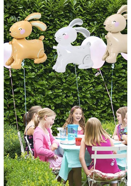 Süt Beyaz 3D Büyük Boy Tavşan Folyo Balon indirimleri