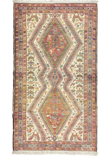 Kirk Geometrik Tasarımlı Sumak Kilim 115 x 192 cm