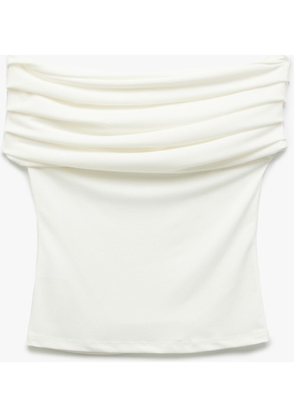 Krep Kumaş Drape Detaylı Straplez Bluz fiyatları