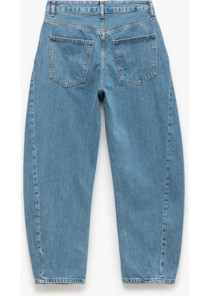 Yüksek Bel Dikiş Detaylı Cepli Düğmeli Balon Jean - Balloon Fit Jeans fiyatları
