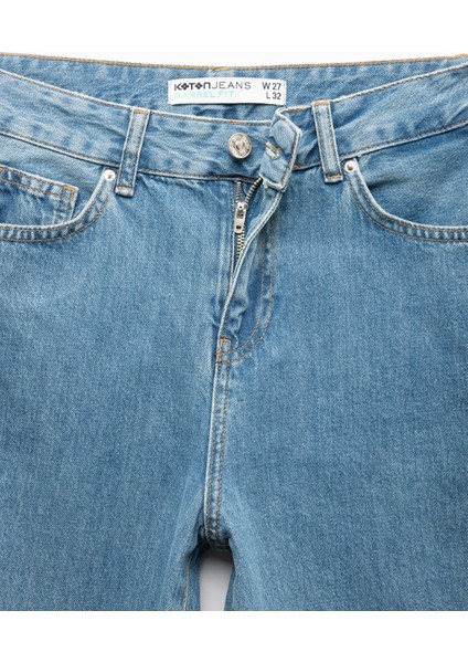 Yüksek Bel Dikiş Detaylı Cepli Düğmeli Balon Jean - Balloon Fit Jeans modelleri