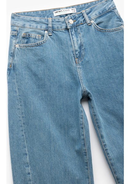 Yüksek Bel Dikiş Detaylı Cepli Düğmeli Balon Jean - Balloon Fit Jeans fırsatları