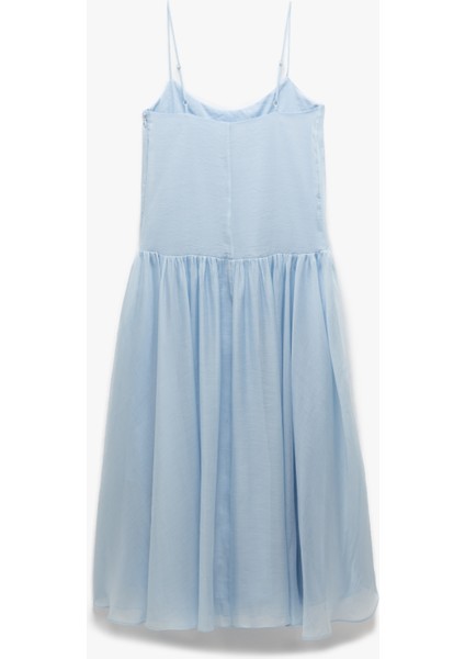 Kolsuz Pamuk Astarlı Uzun Ince Askılı Kloş Elbise fiyatları