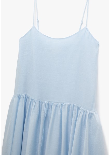 Kolsuz Pamuk Astarlı Uzun Ince Askılı Kloş Elbise modelleri