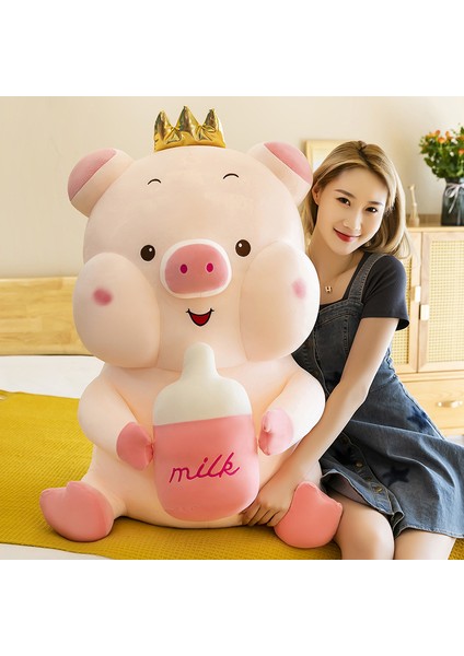 55CM Taç Şişe Domuz Peluş Oyuncak Bebek Yastık Hediye (Yurt Dışından)