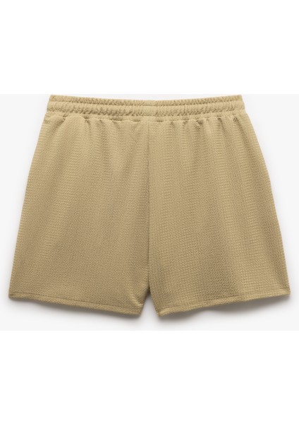 Beli Bağlamalı Bürümcük Kumaş Dokulu Cepli Mini Şort fiyatları
