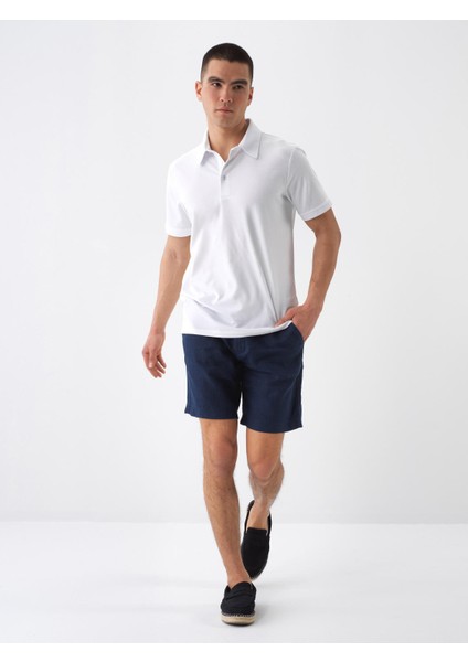 Erkek Beyaz Slim Fit Pamuklu Polo Yaka Basic Tişört fırsatları