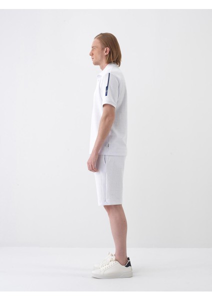 Erkek Beyaz Regular Fit Pamuklu Polo Yaka Tişört modelleri