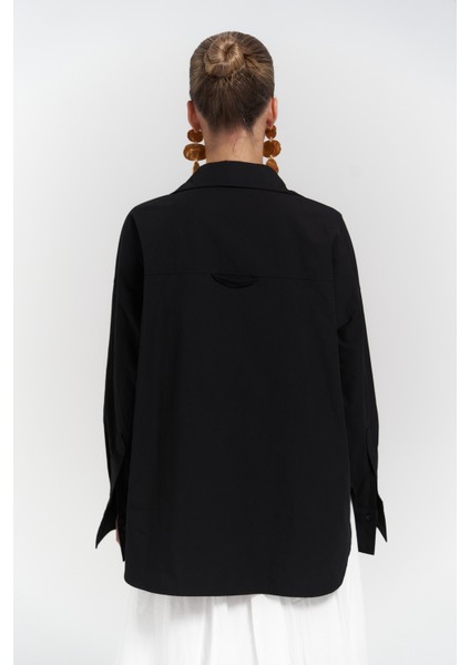 Mai Phoebe Oversize Siyah Gömlek