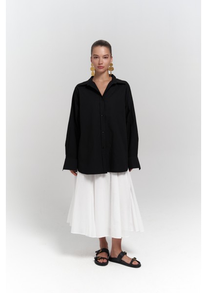Mai Phoebe Oversize Siyah Gömlek
