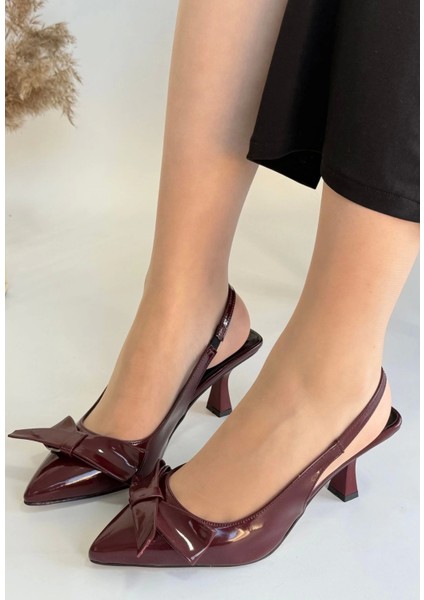 Josen Bordo Rugan Topuklu Ayakkabı modelleri