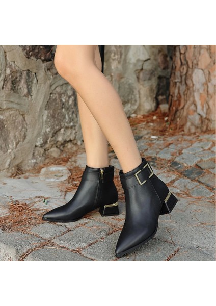 Mona Siyah Cilt Topuklu Bot indirimleri