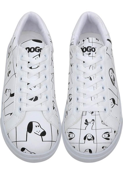 Kadın Vegan Deri Beyaz Sneakers - I Woof You Tasarım modelleri