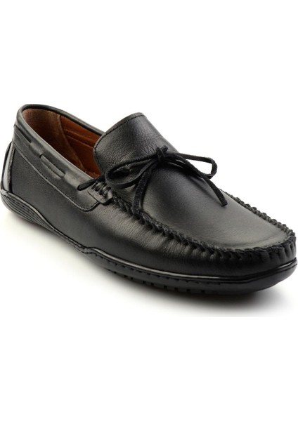 Siyah Leather Erkek Loafer Ayakkabı E01082020143