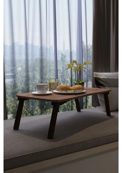 Devin Dekor Laptop Sehpa Çalışma Kahvaltı Masası Ceviz