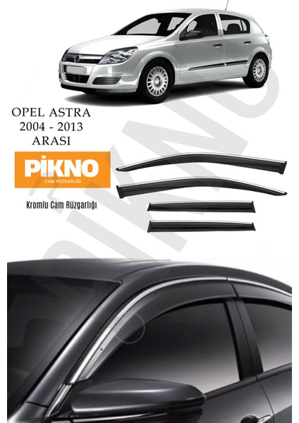 Opel Astra H 2004-2013 Arası Kromlu Cam Rüzgarlığı 4'lü A+ Plus